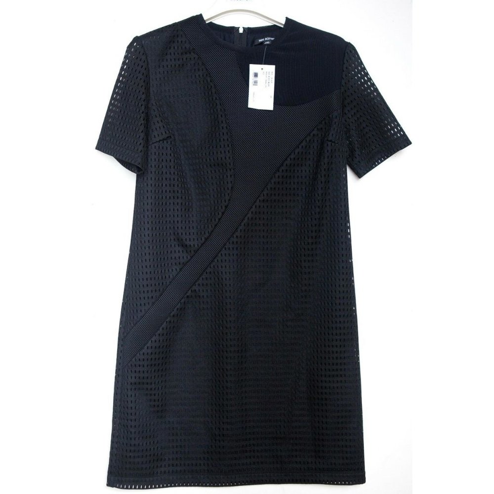 NWT Neil Barrett Multi-Textural Techno Shift Dress